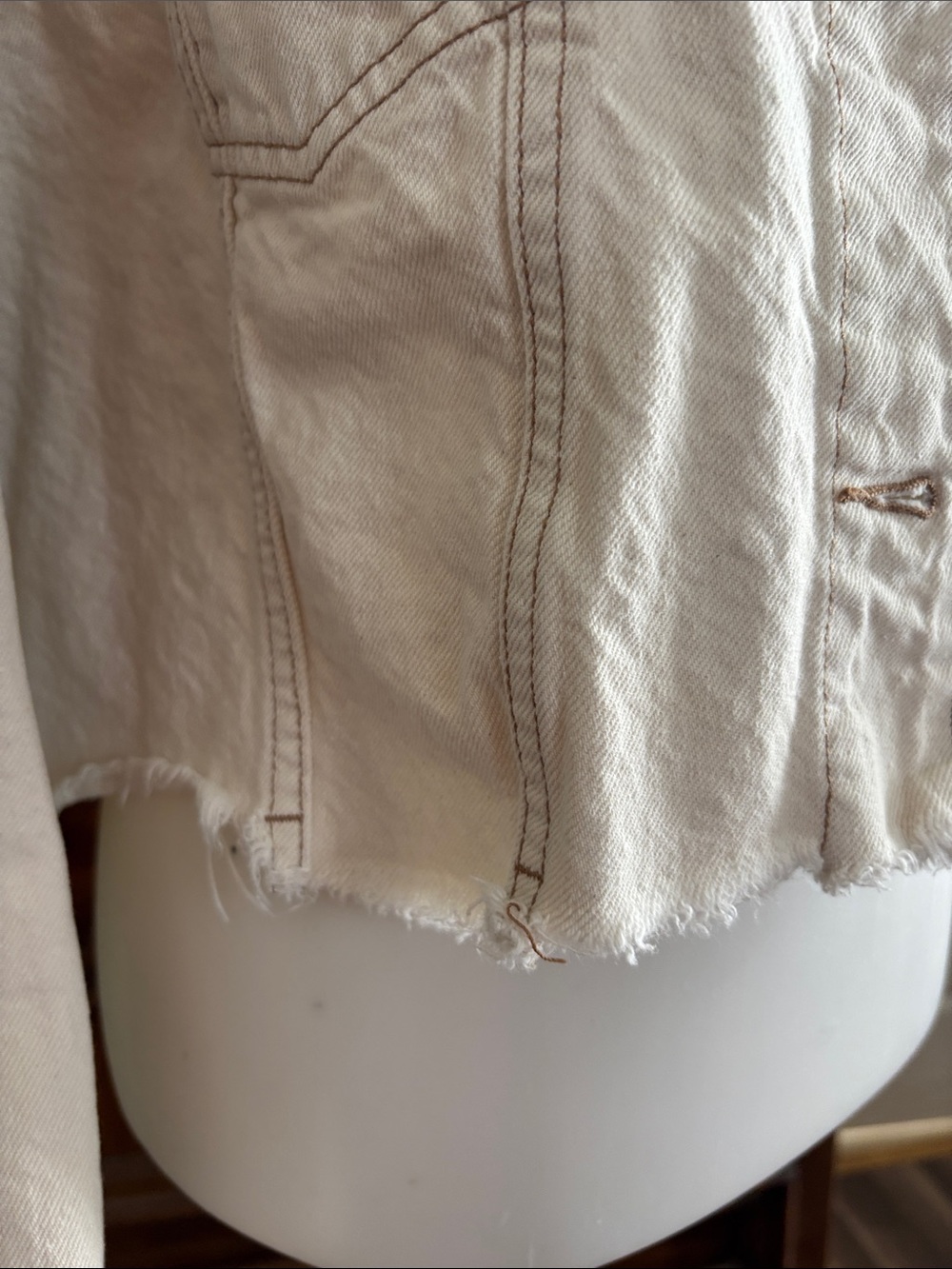 Wild Fable cream cropped denim jacket - Picture 12 of 13